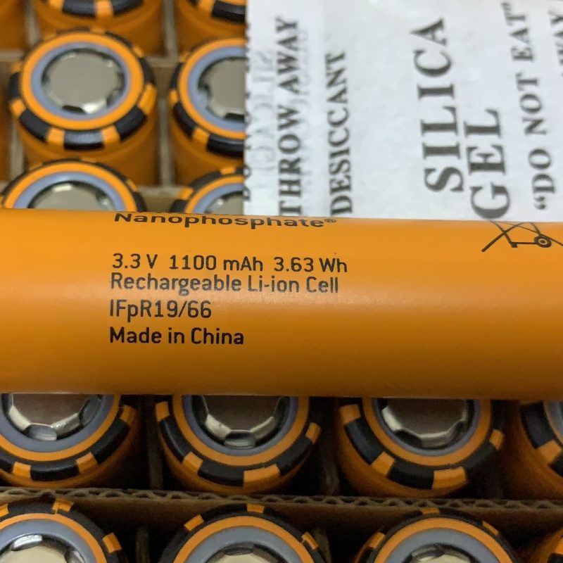 High rate lithium iron phosphate 18650 lithium battery A123 technology 1.1AH